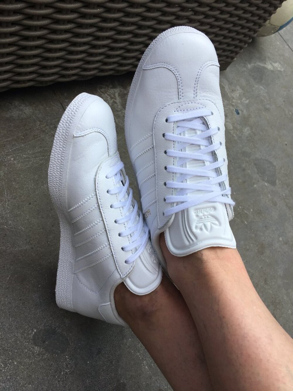 Adidas Gazelle Sneaker in White, size 7 mens/8.5 womens